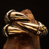 Excellent crafted Men's Medieval Ring Three Claw Dragon Foot Solid Brass - BikeRing4u