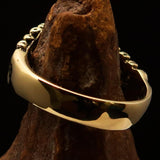 Excellent crafted Men's Biker Ring Skull and Bones - Solid Brass - BikeRing4u