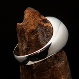 Excellent crafted Men's Winter Ring blue Snowflake - Sterling Silver - BikeRing4u