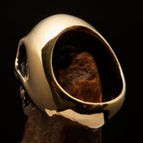 Excellent crafted Men's Cannibal Ring Zombie with Fangs - Solid Brass - BikeRing4u