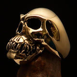 Excellent crafted Men's Cannibal Ring Zombie with Fangs - Solid Brass - BikeRing4u