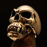 Excellent crafted Men's Cannibal Ring Zombie with Fangs - Solid Brass - BikeRing4u