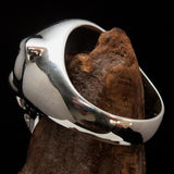 Excellent crafted Sterling Silver Men's Ring vicious Panther red CZ Eyes - BikeRing4u
