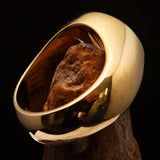 Nicely crafted domed Men's Number Ring Green 8 Eight- Solid Brass - BikeRing4u