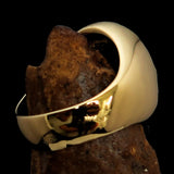 Nicely crafted Men's Outlaw Ring oval 1% Percent Symbol Red - BikeRing4u