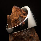Excellent crafted ancient Men's Twin Head Eagle Ring Blue - Sterling Silver - BikeRing4u