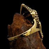 Excellent crafted Brass Buddha Ring ancient Phra Phrom Cambodia - BikeRing4u