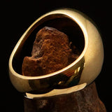 Nicely crafted Men's Bio Hazard Ring green Toxic Waste Symbol - Solid Brass - BikeRing4u