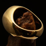 Nicely crafted Men's Bio Hazard Ring green Toxic Waste Symbol - Solid Brass - BikeRing4u