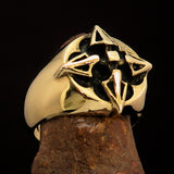 Excellent crafted Men's Costume Brass Ring Crossed Tibetan Thunderbolts - BikeRing4u