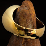 Nicely crafted Men's ancient Viking Runes Ring Red - Solid Brass - BikeRing4u