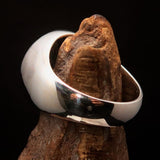 Excellent crafted Men's Biker Ring Blue Hebrew Skull - Sterling Silver - BikeRing4u