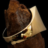 Perfectly crafted Men's German Eagle Seal Ring Red - Solid Brass - BikeRing4u