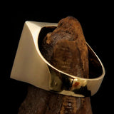 Excellent crafted Men's Chess Ring red Horse Head - Solid Brass - BikeRing4u