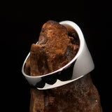 Excellent crafted ancient Men's Green Garuda Ring - Sterling Silver - BikeRing4u