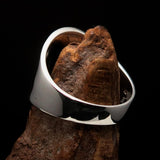 Excellent crafted ancient Men's Green Garuda Ring - Sterling Silver - BikeRing4u