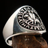 Excellent crafted Men's Templar Knights Seal Ring - Sterling Silver 925 - BikeRing4u