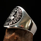 Excellent crafted Men's Templar Knights Seal Ring - Sterling Silver 925 - BikeRing4u