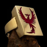 Excellent crafted Men's Ring Red Phoenix - Solid Brass - BikeRing4u