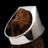 Perfectly crafted Men's Red Griffin Ring Griffon - Sterling Silver - BikeRing4u