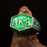 Perfectly crafted " as known as" Synonym Men's Ring green AKA - Sterling Silver - BikeRing4u