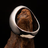 Excellent crafted ancient Men's green Assassin Ring - Sterling Silver - BikeRing4u