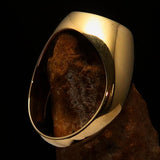 Nicely crafted Men's Triquetra Ring Celtic Triskelion Knot Green - Solid Brass - BikeRing4u