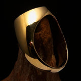 Nicely crafted Men's Triquetra Ring Celtic Triskelion Knot Green - Solid Brass - BikeRing4u