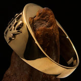 Smoothly crafted Men's Kamikaze Ring Red Cubic Zirconia CZ - Solid Brass - BikeRing4u