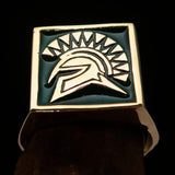 Nicely crafted Men's Ring Black Greek Warrior - Solid Brass - BikeRing4u