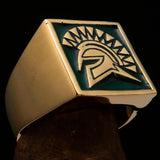 Nicely crafted Men's Ring Black Greek Warrior - Solid Brass - BikeRing4u