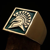 Nicely crafted Men's Ring Black Greek Warrior - Solid Brass - BikeRing4u