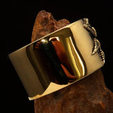 Excellent crafted Men's Medical Weed Ring Marihuana Leaf - Solid Brass - BikeRing4u