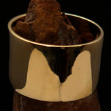 Excellent crafted Men's Medical Weed Ring Marihuana Leaf - Solid Brass - BikeRing4u