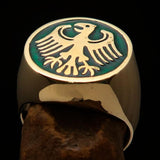 Nicely crafted Men's Seal Ring German Eagle Green - Solid Brass - BikeRing4u
