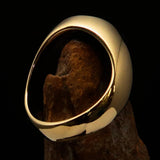 Nicely crafted Men's Seal Ring German Eagle Green - Solid Brass - BikeRing4u