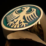 Nicely crafted Men's Seal Ring German Eagle Green - Solid Brass - BikeRing4u