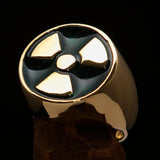 Perfectly crafted Men's Gamer Ring Radioactive Symbol Green - Solid Brass - BikeRing4u