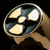Perfectly crafted Men's Gamer Ring Radioactive Symbol Green - Solid Brass - BikeRing4u