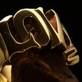 Excellent crafted One Word Love Ring - Solid Brass - BikeRing4u