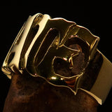Excellent crafted One Word Hate Ring - Solid Brass - BikeRing4u