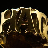 Excellent crafted One Word Hate Ring - Solid Brass - BikeRing4u