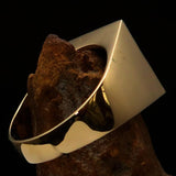 Perfectly crafted Men's Biker Ring Maltese Cross Green - Solid Brass - BikeRing4u