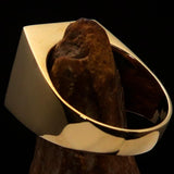 Perfectly crafted Men's Biker Ring Maltese Cross Green - Solid Brass - BikeRing4u