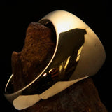 Perfectly crafted Men's Biker Ring Celtic Cross Green - Solid Brass - BikeRing4u