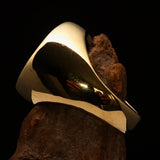 Perfectly crafted Men's Biker Ring Celtic Cross Green - Solid Brass - BikeRing4u