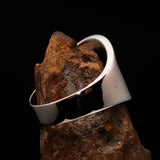 Excellent crafted Men's Claddagh Ring green winged heart Star Moon - Sterling Silver - BikeRing4u