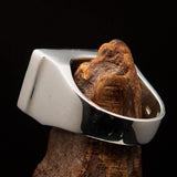 Excellent crafted rectangle shaped Men's Dutch Flag Ring Holland - Sterling Silver - BikeRing4u