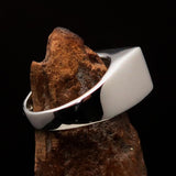 Excellent crafted Men's Ring Jesus in Hebrew Black - Sterling Silver - BikeRing4u