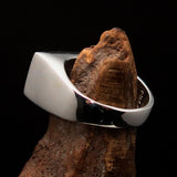 Excellent crafted Men's Ring Jesus in Hebrew Black - Sterling Silver - BikeRing4u